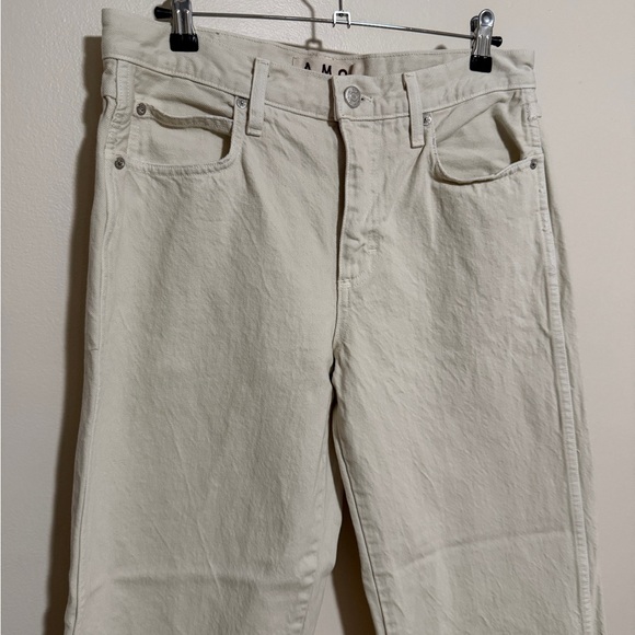 AMO Billie wide straight jean in Sandstone - organic cotton high mid rise sz 28 - Picture 10 of 11